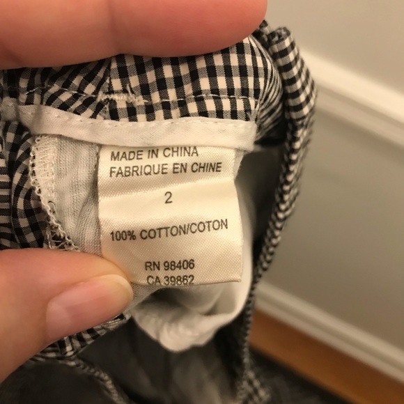 Theory Valin Gingham Plaid Shorts black white 2 - Picture 8 of 8